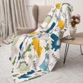 thumbnail image 3 of Rateoe Childish Dinosaur Pattern Flannel Throw Blanket, Ultra-soft Blanket for Bed, Couch, Car, Hypoallergenic Anti-pilling blanket-40"x30"(Vertical), 3 of 6