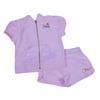 Juicy Couture Girl's 2 Piece Short Sleeve Jacket Short Terry Fabric Set Pink 5