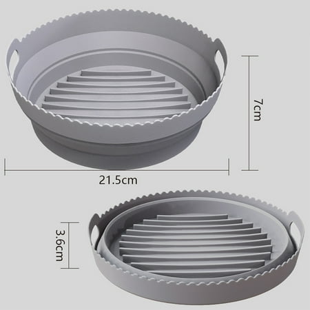 

CUH Liner Reusable Mat Air Fryer Easy Cleaning Silicone Pot Heat Resistant Oven Accessories Rectangular Safe Non-Stick Microwave Round Gray Diameter: 21.5cm/8.46