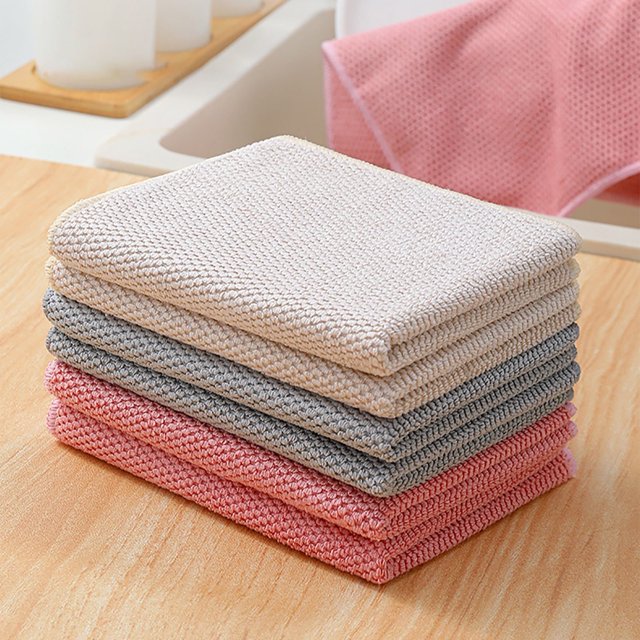 Paño de limpieza de microfibra Kdkad para cocina, paños de cocina premium de terciopelo coral, paños de limpieza de vellón coral superabsorbentes, paños antiadherentes lavables con aceite y de secado