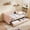 Pink, variant on Full Size Daybed with Storage Drawers and USB Port, Upholstered Linen Sofa Bed Frame with Wave Design, Kids Guest Bed for Bedroom Living Room, Pink