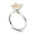 thumbnail image 2 of 1.5 ct Princess Cut Natural Morganite Solitaire 18K White Gold Womens Engagement Ring, 2 of 5