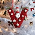 thumbnail image 4 of Luxcidy Personalized Christmas Ornaments-Personalized A-Z Letter Ornaments for Christmas Tree, Snowman Christmas Ornaments, Cute Flat Christmas Tree Letter Decoration Gift for Kids(V), 4 of 6
