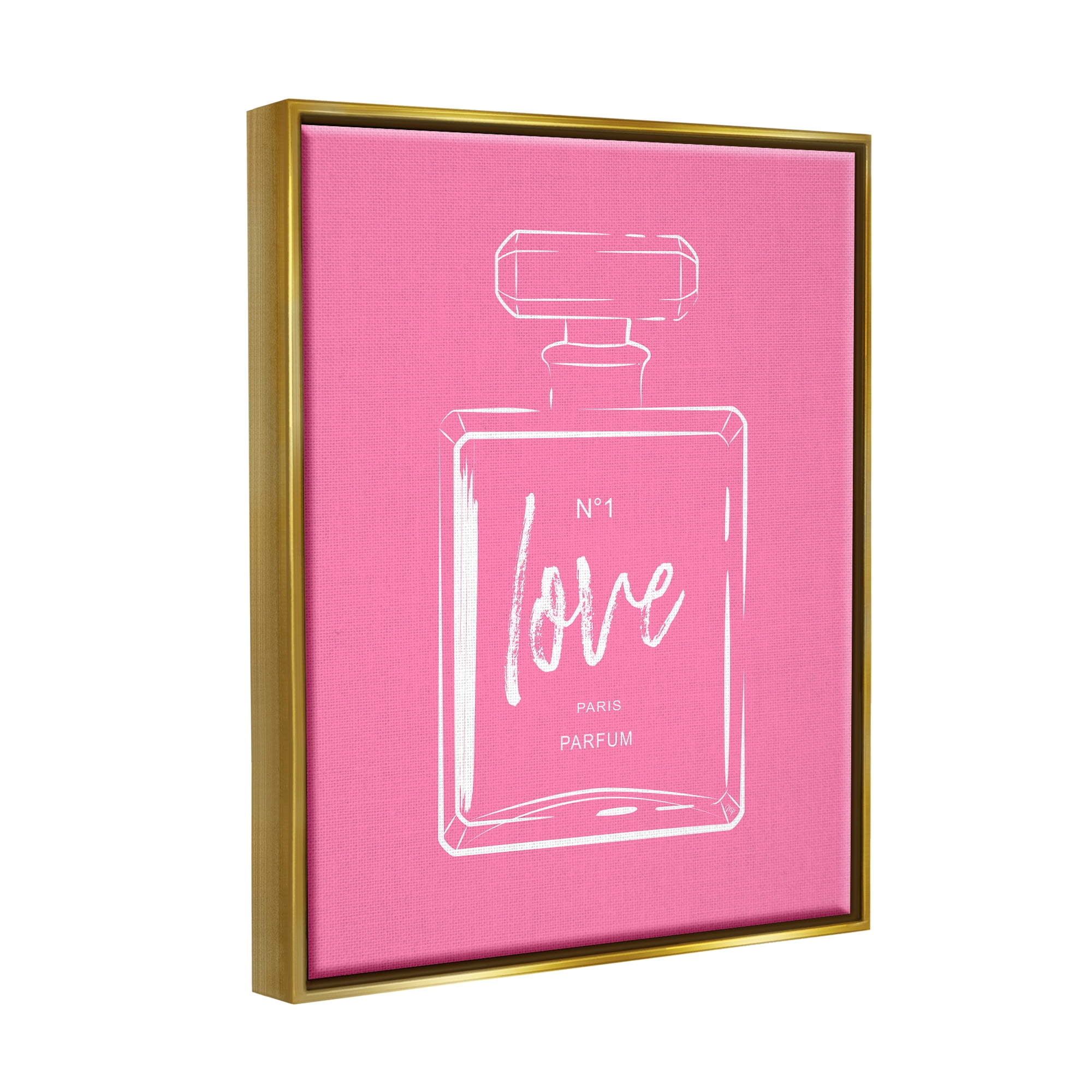 Stupell Industries Casual Glam Perfume Bold Pink Love Calligraphy