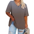 thumbnail image 4 of Camisetas de Cuello en V Mujeres de Manga Corta Sobredimensionada Impresa Camiseta Interior de Verano, Top Deportivo para el Uso Casual, 4 of 4
