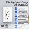 thumbnail image 2 of Salida USB ThraWing de 15 A con puertos USB C y USB A de 21 W, color blanco, paquete de 6, 2 of 8