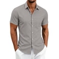 thumbnail image 3 of Kezqiaxn Oversized Shirt Men Summer Short Sleeve Business Work Button Up Shirt with Pockrt Fashion Clothing 2026, 3 of 8
