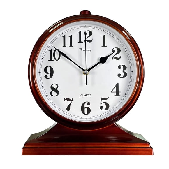 Reloj de escritorio Beesealy Retro Mantel de 10 pulgadas, color marrón