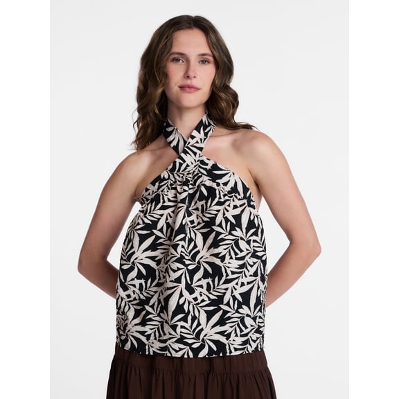 Time and Tru Women's Print Halter Top, Sizes XS-XXXL