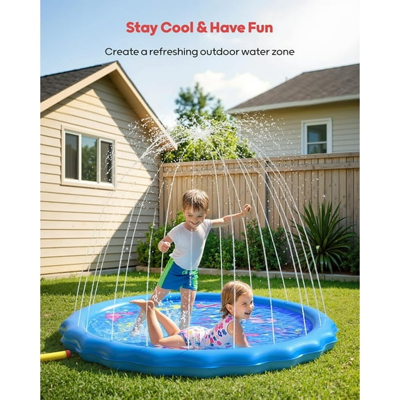 2025 New Splash Pads for Toddlers 1-3, Durable 67" Baby Splash Pad, Outdoor Sprinkler for Kids Toddler Toys, Summer Water Play Mat for Girl Boy Birthday Gift 2 Year Old
