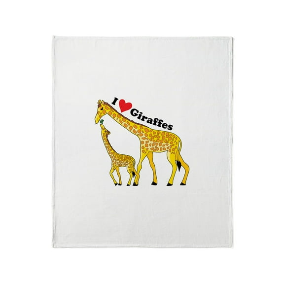 CafePress - I Love Giraffes Throw Blanket - Soft Fleece Throw Blanket, 50"x60" Stadium Blanket