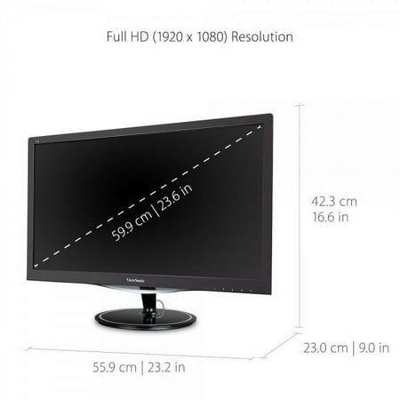 ViewSonic - 23.6" LED HD FreeSync Monitor (DVI, DisplayPort, HDMI, VGA) - Black