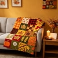 thumbnail image 7 of Fall & Thanksgiving Throw Blanket, Orange Pumpkin Sunflower Leaves Super Soft Warm Plaid Blankets for Couch Sofa, Lightweight Fluffy Plush Bed Throws (27.6" x 39.4"), 7 of 7