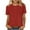 Wine, variant on HomeDM Short Sleeve Shirts for Women Solid Color Crew Neck Casual Summer Loose Fit Tops, Orange