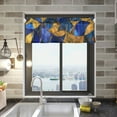 thumbnail image 2 of Blue Gold Mosaic Curtain Valances Farmhouse Design Window Treatment Decor Blackout Rod Pocket for Windows Living Room Kitchen 54" x 18", 2 of 5