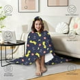 thumbnail image 4 of Wearable Blanket,DarkBlue Cartoon Dinosaurs Space Pattern Hooded Wearable Flannel Blanket for Adults & Teens,Winter Poncho Shawl Wrap Cape Cozy Anti-Pill,50"x60", 4 of 5