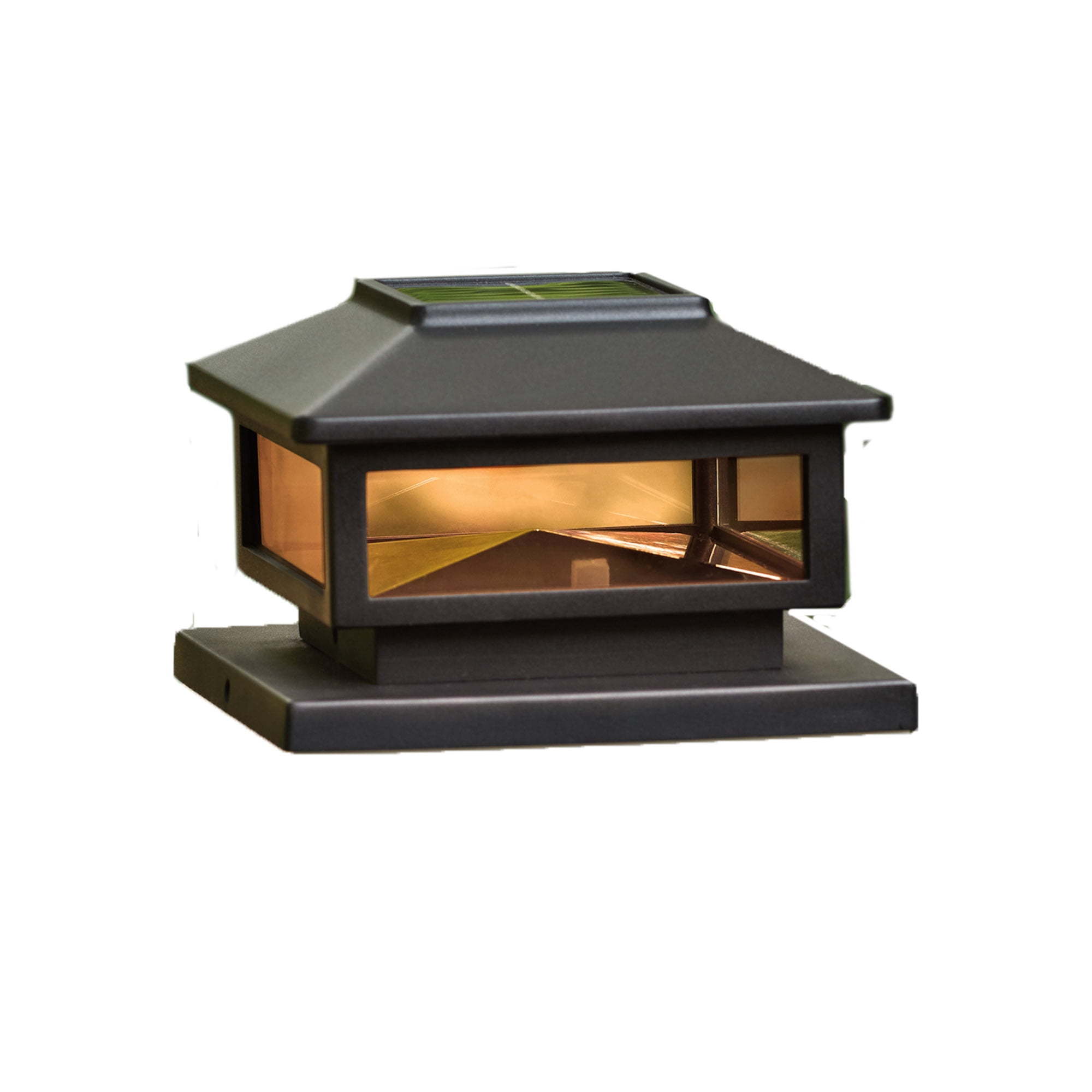 Better Homes & Gardens Nico Solar Powered Black Outdoor LED Deck Post Cap Light, 20 Lumens