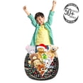thumbnail image 3 of Aztec Storage Toy Bag Chair, Triangles Arrangement in Basic Tones Geometric Art, Stuffed Animal Organizer Washable Bag, Large Size, Multicolor, by Ambesonne, 3 of 3