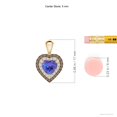 thumbnail image 3 of ANGARA Natural Tanzanite Heart Pendant with Coffee & White Diamond Halo in 14K Yellow Gold for Women (Size-5mm) | December Birthstone, Anniversary, Jewelry Gift for Women | Natural Tanzanite Necklace, 3 of 7