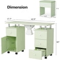 thumbnail image 2 of Ktaxon Nail Desk and Chair Set, Manicure Table Storage Station with 4 Drawers, Lockable Wheels, Green, 2 of 7