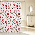 thumbnail image 2 of Erosebridal Girly High Heels Shower Curtain 72Wx78L,Modern Lip Prints Bath Curtain,White Tan, 2 of 5