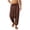 Brown, variant on Mens Harem Pants Baggy Hippie Cotton Linen Yoga Beach Trouser | Cotton Linen, Loose Boho, Yoga Beach, Drop Crotch Trouser, Casual (White, S)