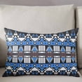 thumbnail image 3 of Blue Black Geometric Throw Pillow Cover 20 x 26 Inch Decorative Pillow Cover Modern Aztec Abstract Pattern Lumbar Pillowcase Seasonal Rectangle Cushion Case for Couch Sofa Bed Living Room, 3 of 7