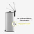 thumbnail image 3 of EKO Madison Brushed Stainless Steel 13.2 Gallon Step Trash Can, Fingerprint Resistant Kitchen Trash Can, 3 of 10