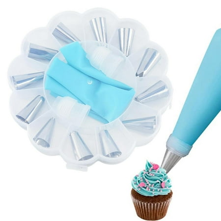 

Tohuu Piping Tips Set 12 Pcs Frosting Tips for Cupcakes Pastry Bag 2 Couplers Pastry Cake Decorating Baking Tools for Cupcakes Cakes Cookies Decorating great gift