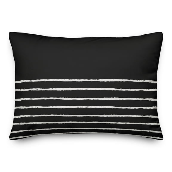 Creative Products Black and White Sketch Stripes 14x20 Spun Poly Pillow