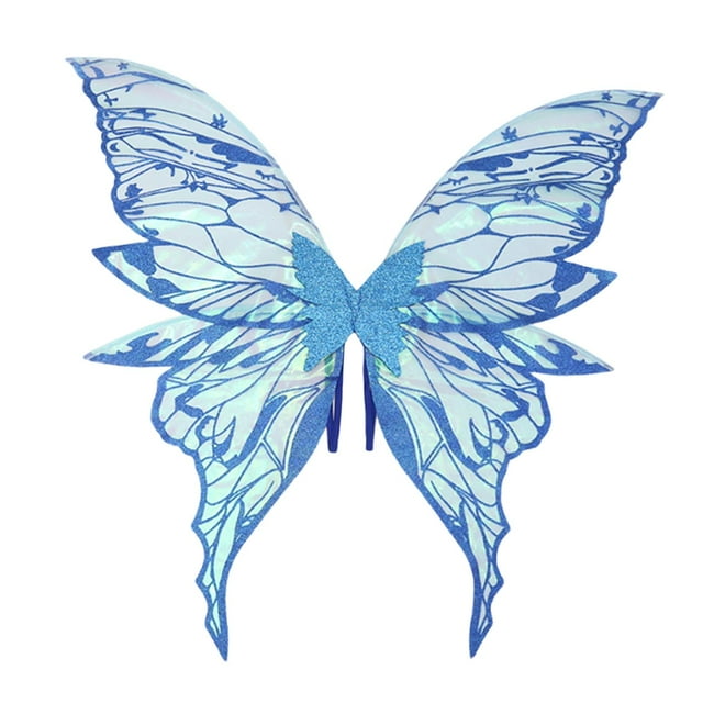 Ala de mariposa, linda y ligera, ideal para disfrazarse de fiesta temática de Halloween o cumpleaños. Azul