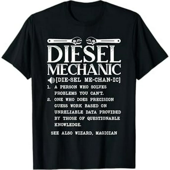 Diesel Mechanic Definition Automobile Vehicle Auto Wrench T-Shirt