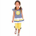 thumbnail image 2 of Xudanell Baby Girl Outfits Flower Clothing Girls Kids Pant Top Shirt Bow Set Toddler Girl Outfits Yellow 2-3 Years, 2 of 9