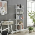 thumbnail image 2 of Danya B. Everett 5-Tier Open Display Stand Wall Mount Modern Metal Frame Ladder Shelf - White/White, 2 of 13