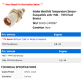 thumbnail image 2 of Intake Manifold Temperature Sensor - Compatible with 1986 - 1995 Ford Bronco 1987 1988 1989 1990 1991 1992 1993 1994, 2 of 2