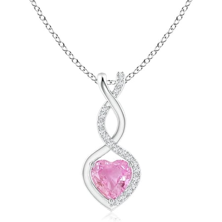 Heart Shape Pink Sapphire Gemstone Pendant Necklace for Women in 925 Sterling Silver | Elegant Jewelry Gift