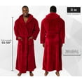 thumbnail image 3 of Ross Michaels Mens Robe Big & Tall with Hood - Long Plush 400GSM Luxury Fleece Bathrobe with Shawl Collar (Red, XX-Large), 3 of 6