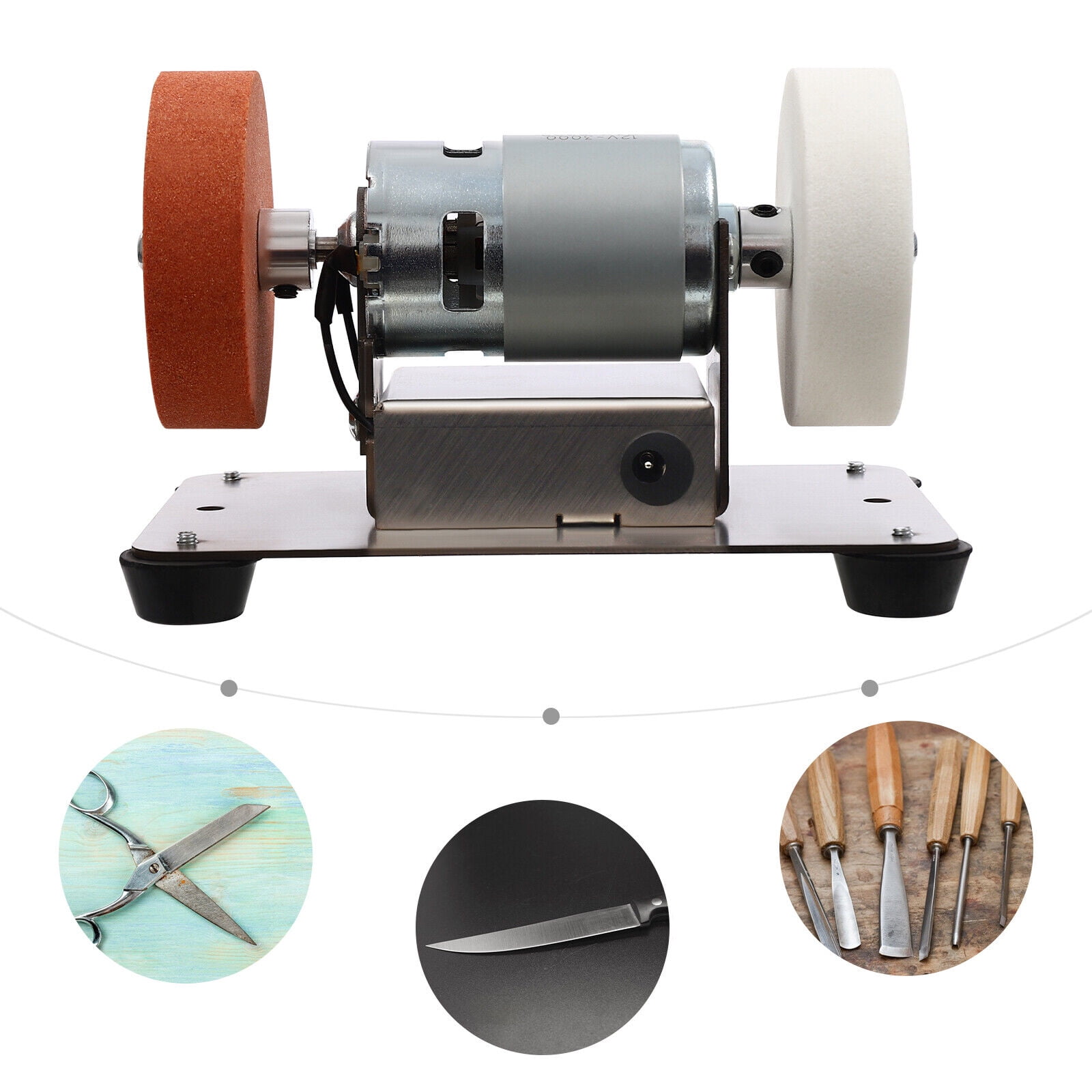 Miumaeov Electric Benchtop Grind Sander Adjustable Variable Speed Stainless Steel Table Grinding Machine
