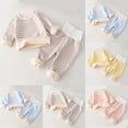 thumbnail image 4 of Odeerbi Toddler Boys Girls Fleece Lined Thermal Underwear Set Winter Long Johns 1-6 Years Kids Striped Long Sleeve Top High Waisted Pants Base Layer Two-piece Set Toddler Clothes Gray, 4 of 4