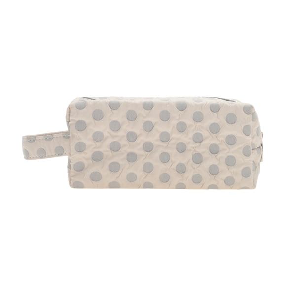 Bolsas de Maquillaje Rectangulares de Puntos de Moda 1 Pc para Viaje Pequeño Caqui Gris de Poliéster