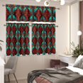 thumbnail image 5 of Aztec Tribal Cafe Curtains with Valance Short Farmhouse Kitchen Curtains and Valances Set Bathroom Window Curtains Valance and Tiers Set, 5 of 5