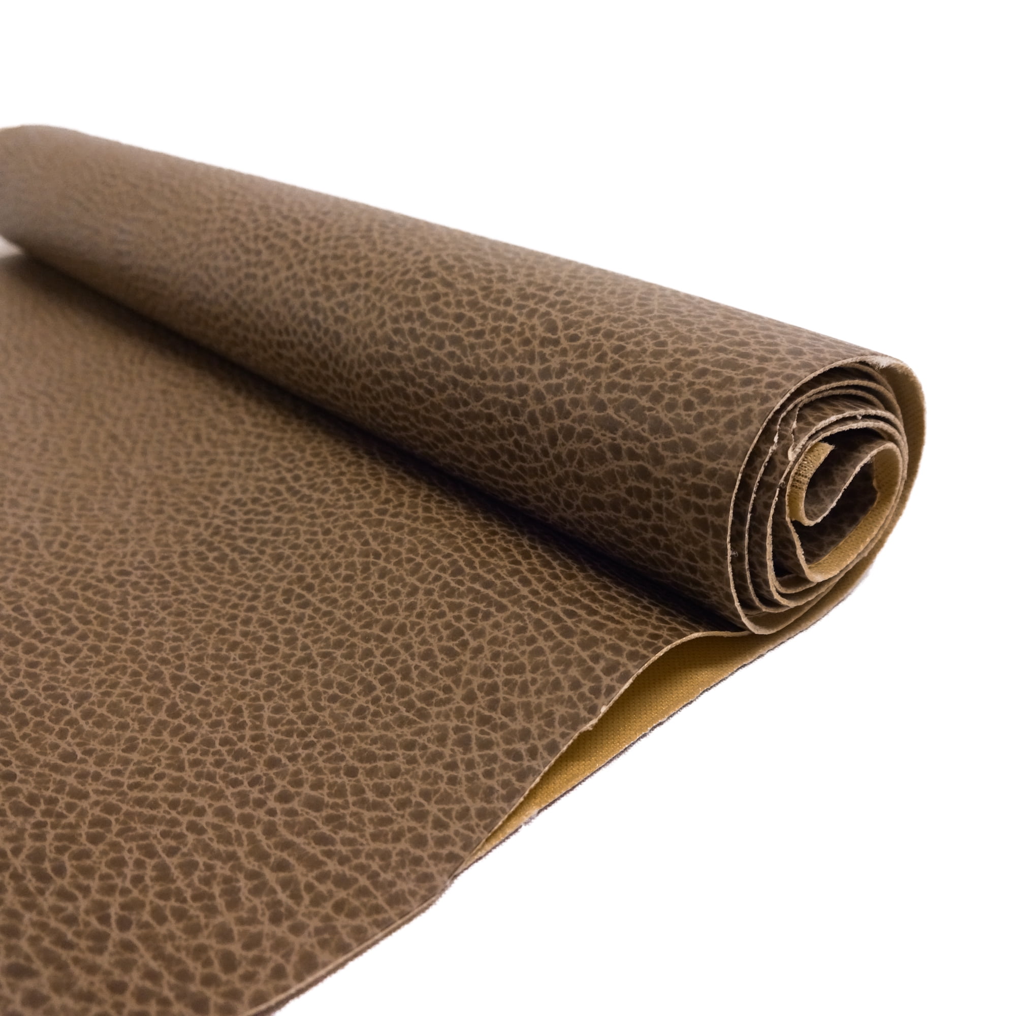 Shason Textile 54" 100% Polyester Faux Leather Vinyl Craft Fabric By the Yard, Mocha