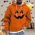 thumbnail image 3 of CONZONE Halloween Mens Hoodies Long Sleeve Hallowmas Pullover Hoodie for Men Funny Pumpkin Face Graphic Hooded Sweatshirts With Pocket, 3 of 5