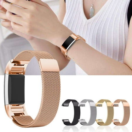 Stainless Steel Watch Belt Strap Magnetic Rebound Strap Bracelet Watch Wrist for FITBIT charge 2 Loop