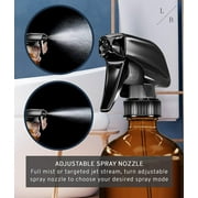 Liba 16 oz Amber Glass Refillable Empty Spray Bottles with Trigger Sprayer, 2 Pack