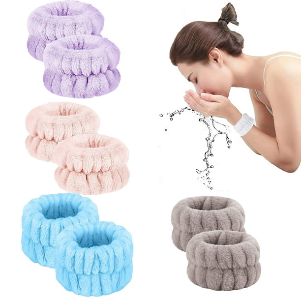 Wrist Bands for Washing Face, 8 pcs, Microfiber Spa Headband, Face Washing Wristbands for Sport