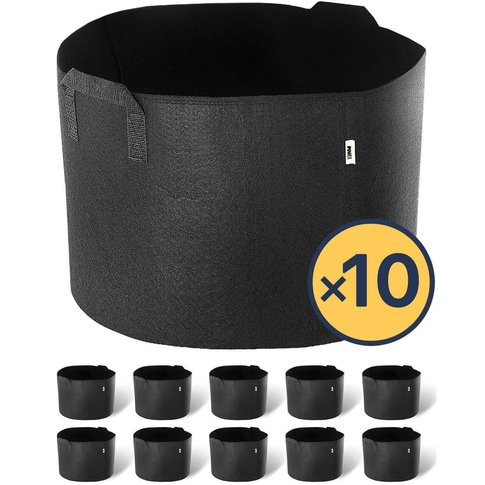 iPower 10Gallon 10Pack Grow Bags Fabric Aeration Pots Container with