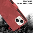 thumbnail image 6 of Flower&Butterfly Pattern Wallet Case for iPhone 14 Pro,Dteck Magnetic Leather Case Shockproof Rubber Kickstand Full Body Protective Cover with Wrist Strap,Red, 6 of 6