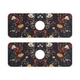 thumbnail image 7 of Yayeee Faucet Mat for Kitchen Sink 14.7" Diatomite Long Splash Guard Pad, Black Floral Pattern, 2 Pack, 7 of 7
