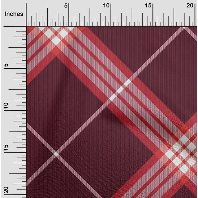 oneOone Polyester Lycra Fabric Tartan Check Printed Craft Fabric BTY 56 Inch Wide
